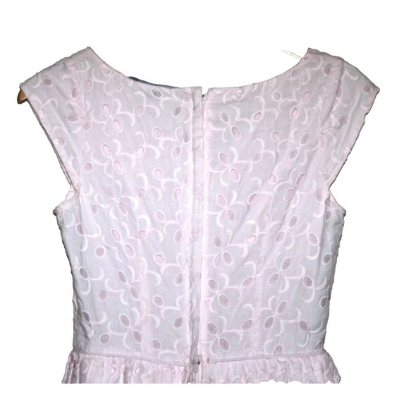 Kaya & Sloane Fit Flare Women's Pink Eyelet Cap Sleeve Dress Romantic Spring Sm - Picture 5 of 7